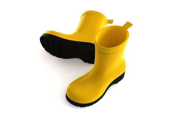 istock 3d rendering yellow rubber boots stock photo 1215300063