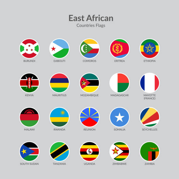 ilustrações de stock, clip art, desenhos animados e ícones de east african countries flag icons collection, chat flag icons - symbol sign vector republic of djibouti