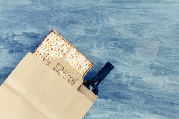 istock Passover grocery shopping top view composition 1215307415