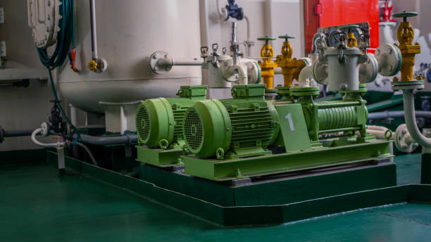 istock Engine room interior of a big ocean going ship 1215308876