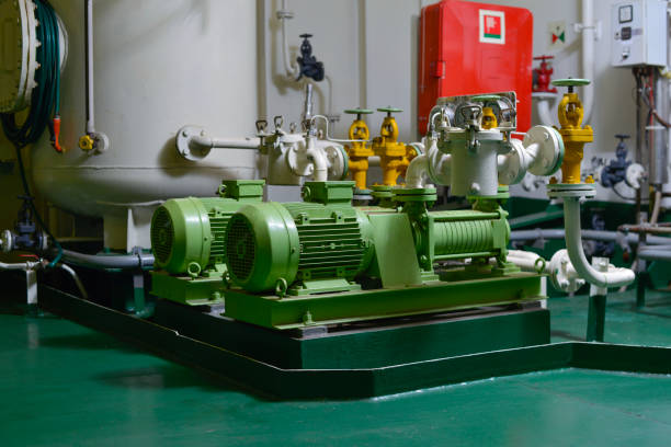 istock Engine room interior of a big ocean going ship 1215308877