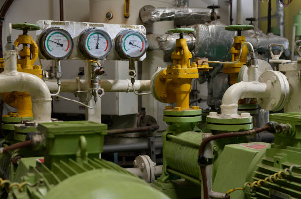 istock Engine room interior of a big ocean going ship 1215308887