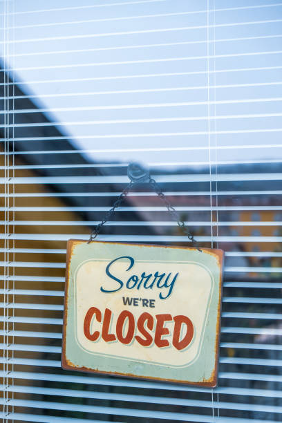 istock Sorry we're CLOSED Notice on Window Due To Coronavirus Quarantine 1215308943