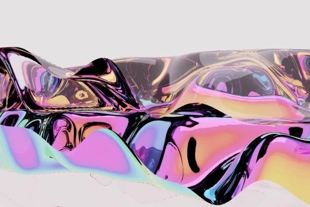 istock art abstract glass textured blurred background, gold and rainbow waves, 3d. 1215311315