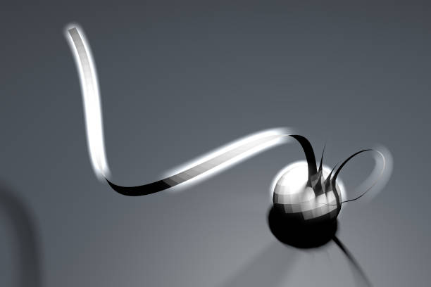 istock White snooth ball with glow and outgoing flax on a gray background. Abstract wallpaper. 1215315648