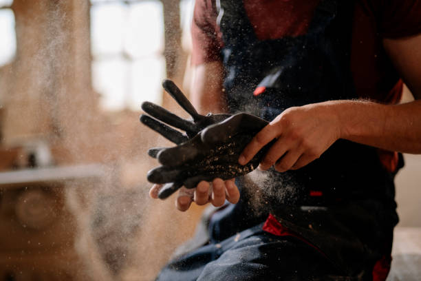 istock Carpenter at work stock photo 1215317298