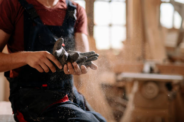 istock Carpenter at work stock photo 1215317336