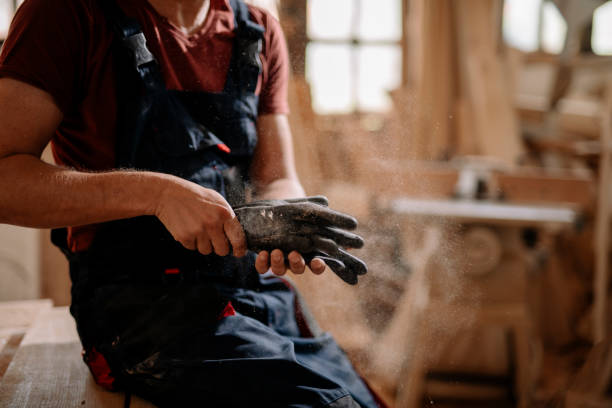 istock Carpenter at work stock photo 1215317385