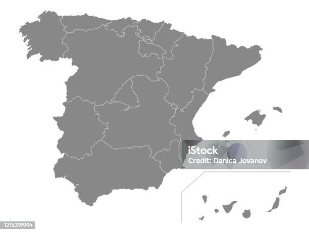Vetores de Mapa Das Comunidades Autônomas Da Espanha e mais imagens de Espanha - Espanha, Mapa, Comunidade