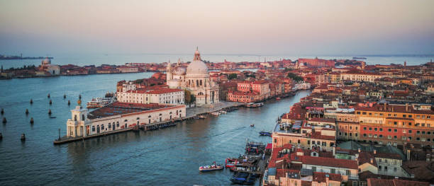 istock Views of sunrise in Venice from above 1215320121