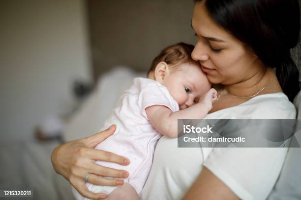 Mother And Baby At Home Stock Photo - Download Image Now - Baby - Human Age, Mother, Newborn