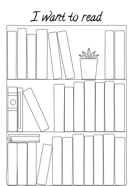 ilustracja wektorowa do druku z półką i książkami na białym tle. - book black isolated on white note pad stock illustrations