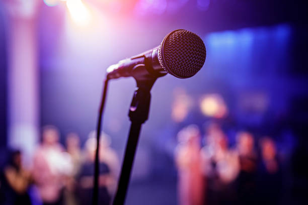 istock The microphone on stage before the artist performance. 1215328633