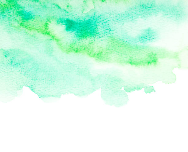 istock Green watercolor on white background. Abstract design element 1215333540