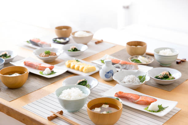 istock Japanese Breakfast in the Kitchen 1215338032
