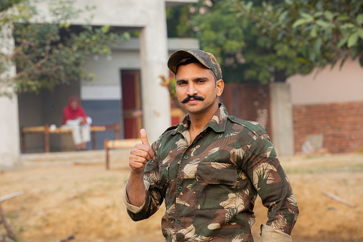 Indian ethnicity, Indian Culture, Adult, Indian Military, Indian Soldier, Uniform,