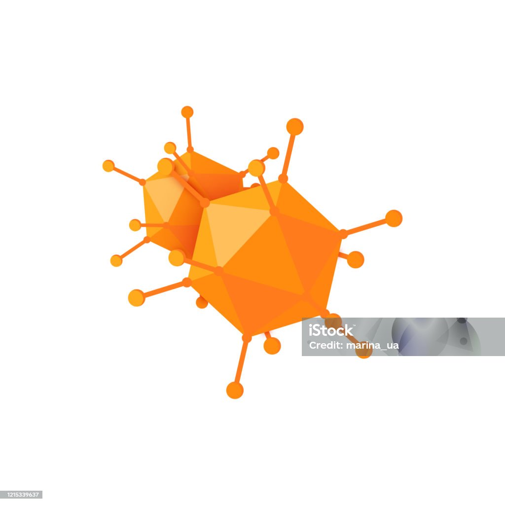 Adenovirus icon in cartoon style, vector image Virus pathogen icon. Vector illustration isolated on a white background in cartoon style. Adenovirus stock vector