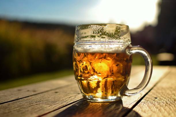 istock Czech beer with perfect foam near Prague Castle 1215340270