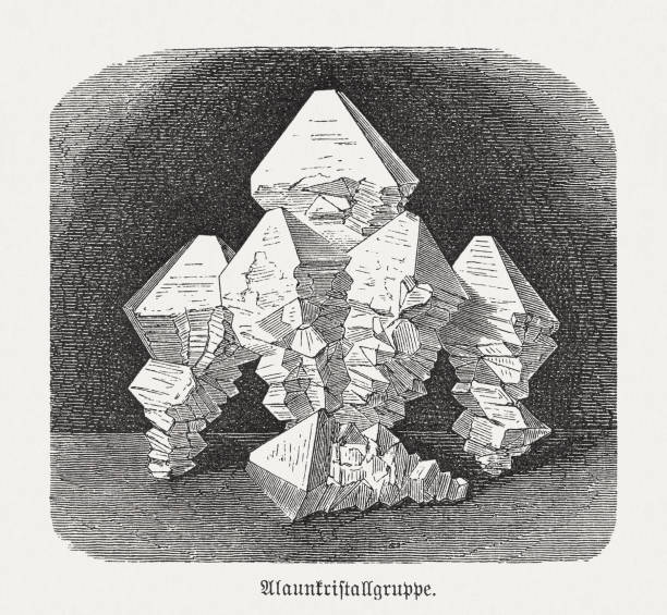 квасцы, двойная соль, гравюра на дереве, опубликованная в 1893 году - k past stock illustrations