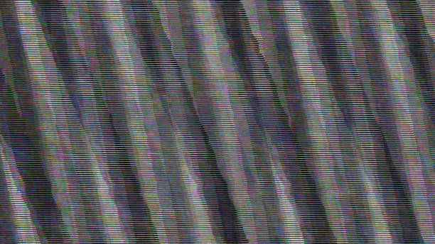 GLITCH - TV screen full of noise and interference When communications break down ... no signal, and lots of noise. Diagonal stripes and scan lines and colour noise. poor signal stock pictures, royalty-free photos & images