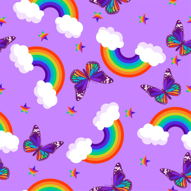 1,343 Cartoon Of The Rainbow Butterfly Illustrations & Clip Art - iStock
