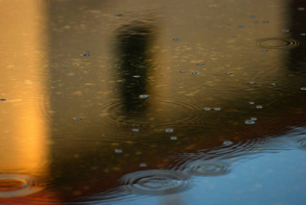Water drops falling stock photo