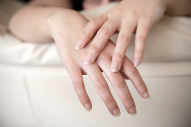 istock Beautiful Hands After Applying Moisturizing Cream 1215347092