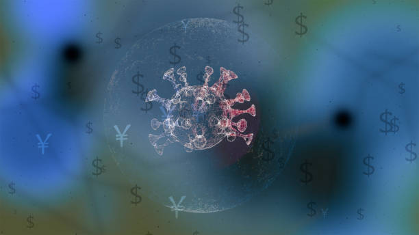 istock 3d render of germ inside a transparent bubble over dark background with dollar and yen icons floating around. 1215347313