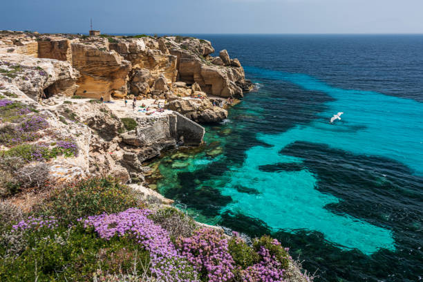 Shore of Favignana, Sicily - fotografia de stock