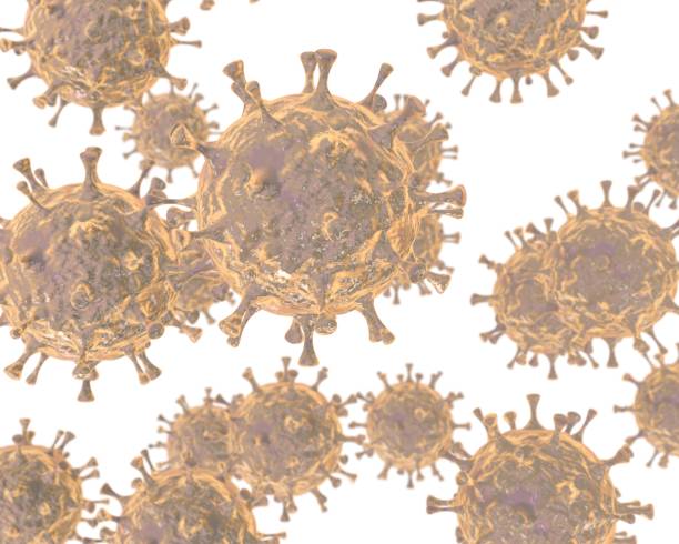 istock 3d rendering of viruses, high quality microscopic image with hige magnification 1215347657