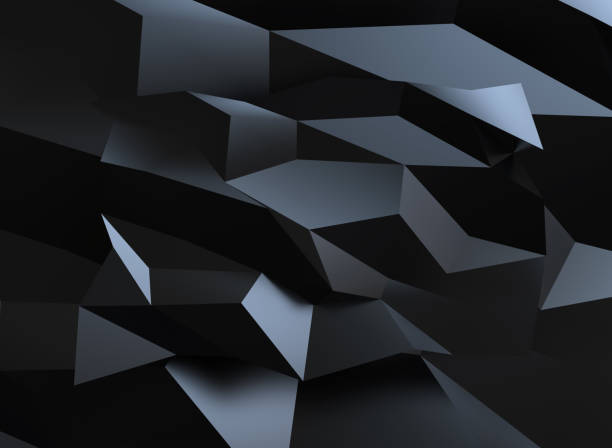 istock Abstract background of polygons on Black background. 1215349290