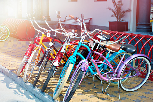 Beautiful walking bikes for rent near hotel