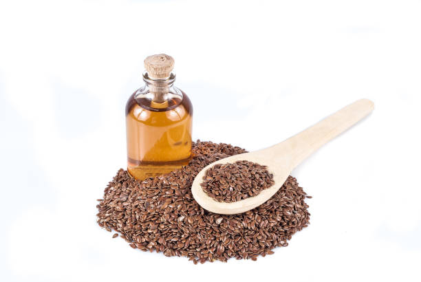 istock Flax seed and oil - Linum usitatissimum 1215353667