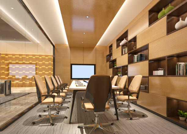 3d render conference and meeting room