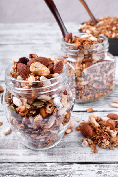 istock Homemade granola with different nuts and seeds 1215356587