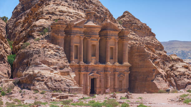 istock Ad Deir Monastery, a spectacular example of Nabataean architecture, classical Nabataean style, Hellenistic and Mesopotamian styles of construction 1215358966