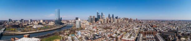 istock Panoramic aerial view on Philadelphia Downtown over Schuylkill River in a sunny day. 1215363328