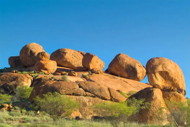 Australia, natural rock formation devils marbles in Northern Territory