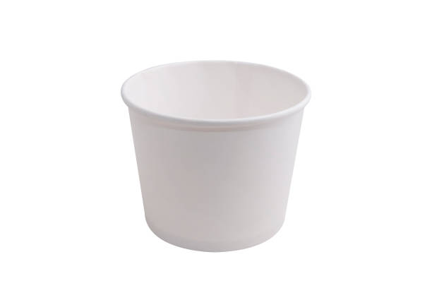 istock white craft Paper cup isolated on white background. Packaging template mock up collection 1215366779
