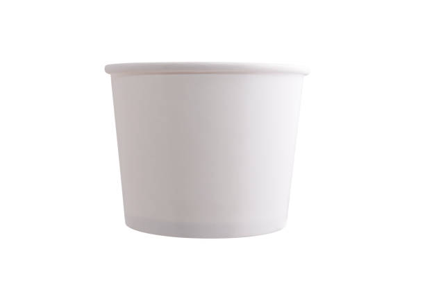 istock white craft Paper cup isolated on white background. Packaging template mock up collection 1215366780