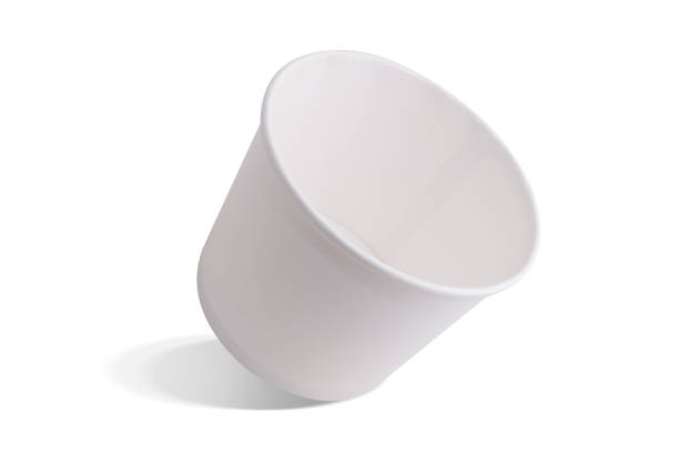 istock white craft Paper cup isolated on white background. Packaging template mock up collection 1215366781