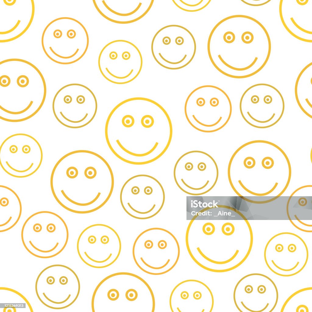 Abstract Faces Smiling Abstract Seamless Pattern With Colorful Smiling Faces Isolated On White ...