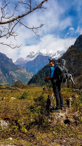 istock Chame - A man enjoying the view on high Himalayas 1215369576