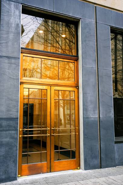 Brass Double Doors stock photo