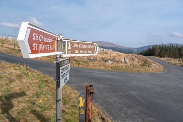 istock St Kevin way signpost in Wicklow mountains 1215376351