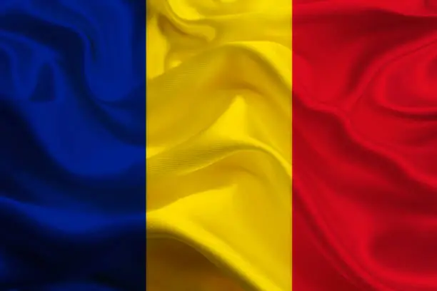 Romania flag silk shiny