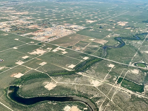 Aerial image of Midland in West Texas