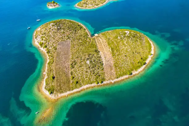 Photo of Croatia, Adriatic sea, heart shaped island of Galesnjak