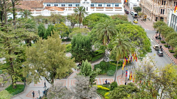istock Overhead view of a square in Cuenca 1215382725