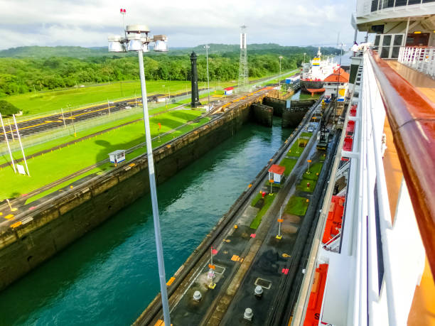 istock View of Panama Canal from cruise ship 1215386688